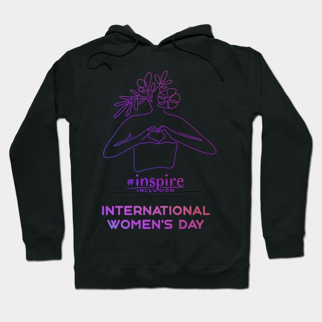 Count Her Inspire Inclusion Women's International Day 2024 Hoodie by AimArtStudio